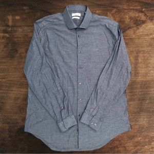 Calvin Klein Slim Fit | Stretch Dark Blue Button Down Shirt
